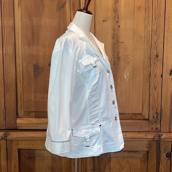 Multiples White Safari Style Jacket Sz. L - Picture 4 of 17